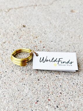World Finds Fair Trade Coiled Wrap Ring - Gold